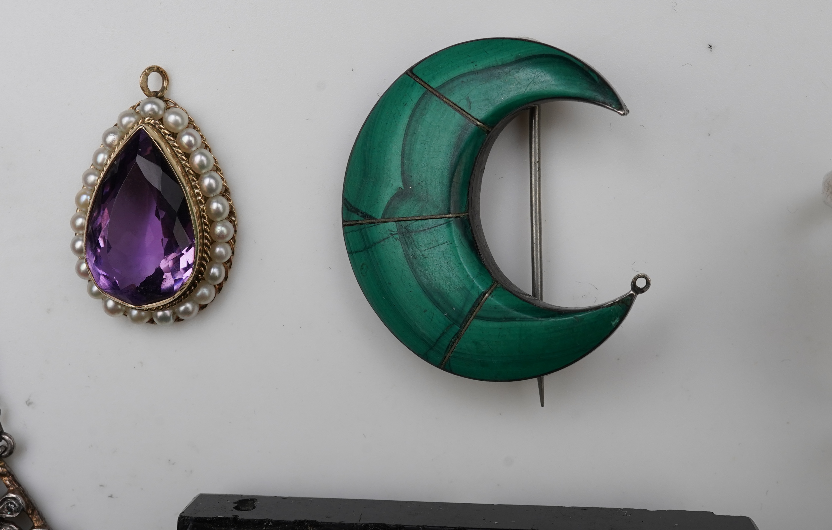 A collection of jewels including a diamond ring, late 19th/early 20th century